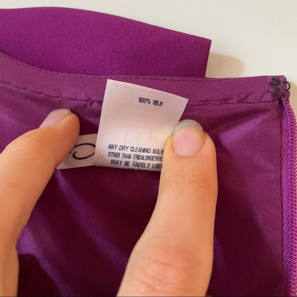 Oscar de la Renta Size 8 Silk Taffeta Party Dress w/ Handmade Flower Detail - Picture 12 of 15